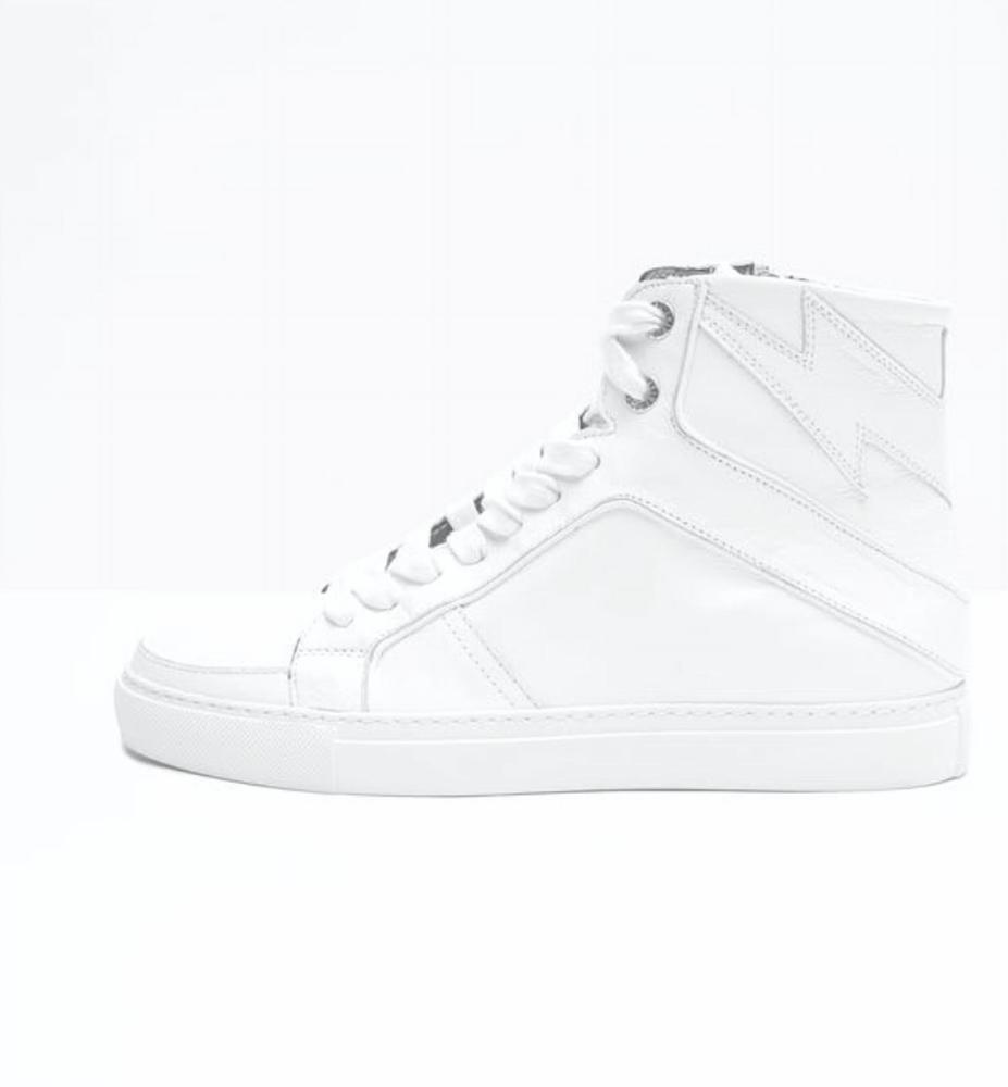 NEW ZADIG & VOLTAIRE high flash sneakers in blanc